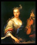 unknow artist Portrait of Young Woman Playing the Viola da Gamba Spain oil painting artist